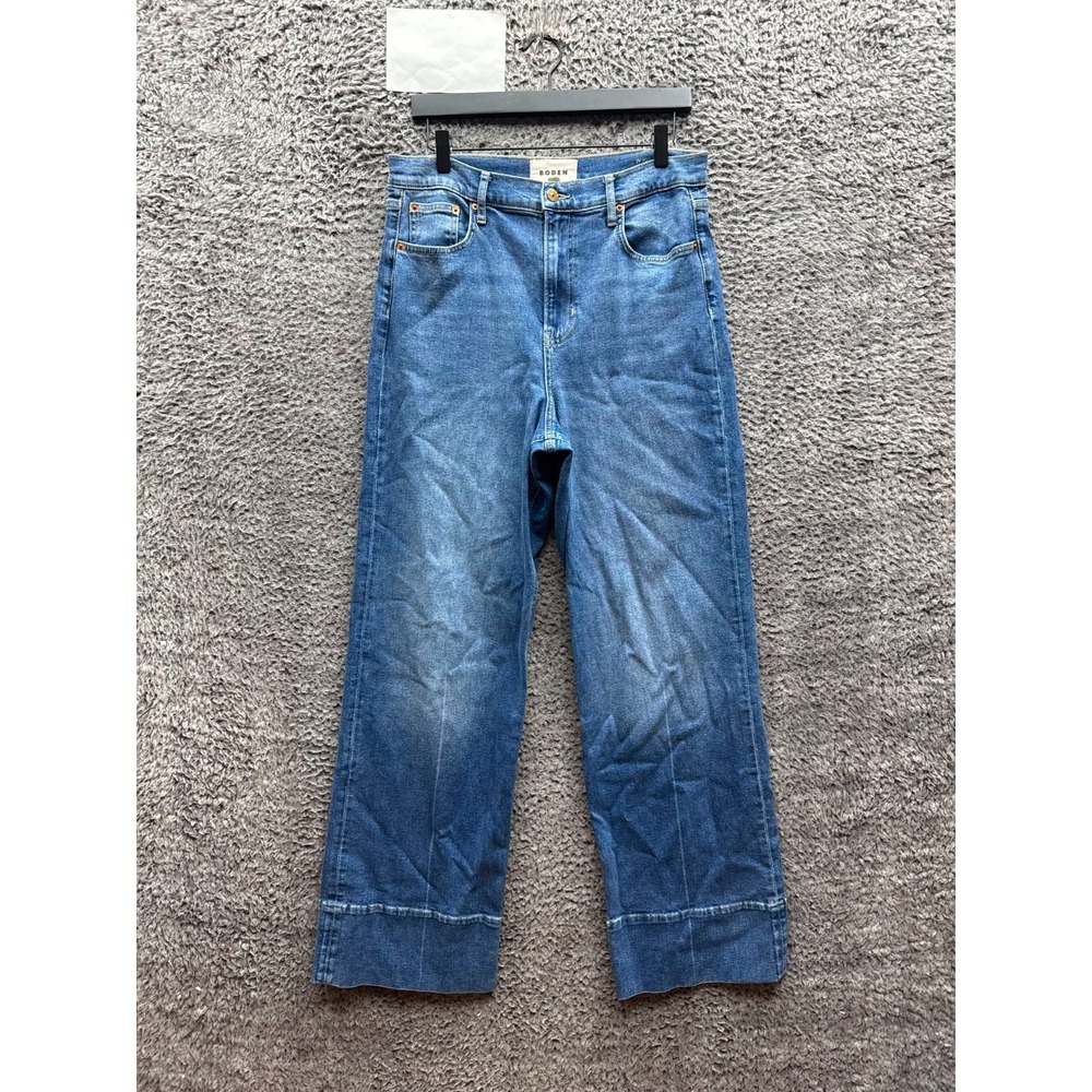 Boden High Rise Wide Leg Denim Jeans Medium Wash Blue Womens‎ Size 32" x 32.5"